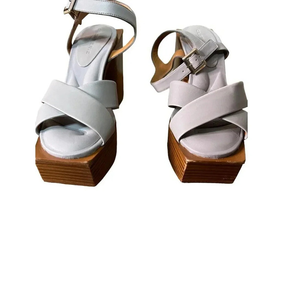 Robert Clergerie Gray Vaina Leather Platform Sandal Size 37 - Picture 6 of 10